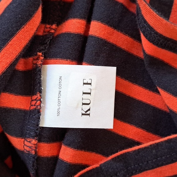 NWT KULE Womens Coral/Navy‎ Cotton Turtleneck SIZE XS - Picture 8 of 8
